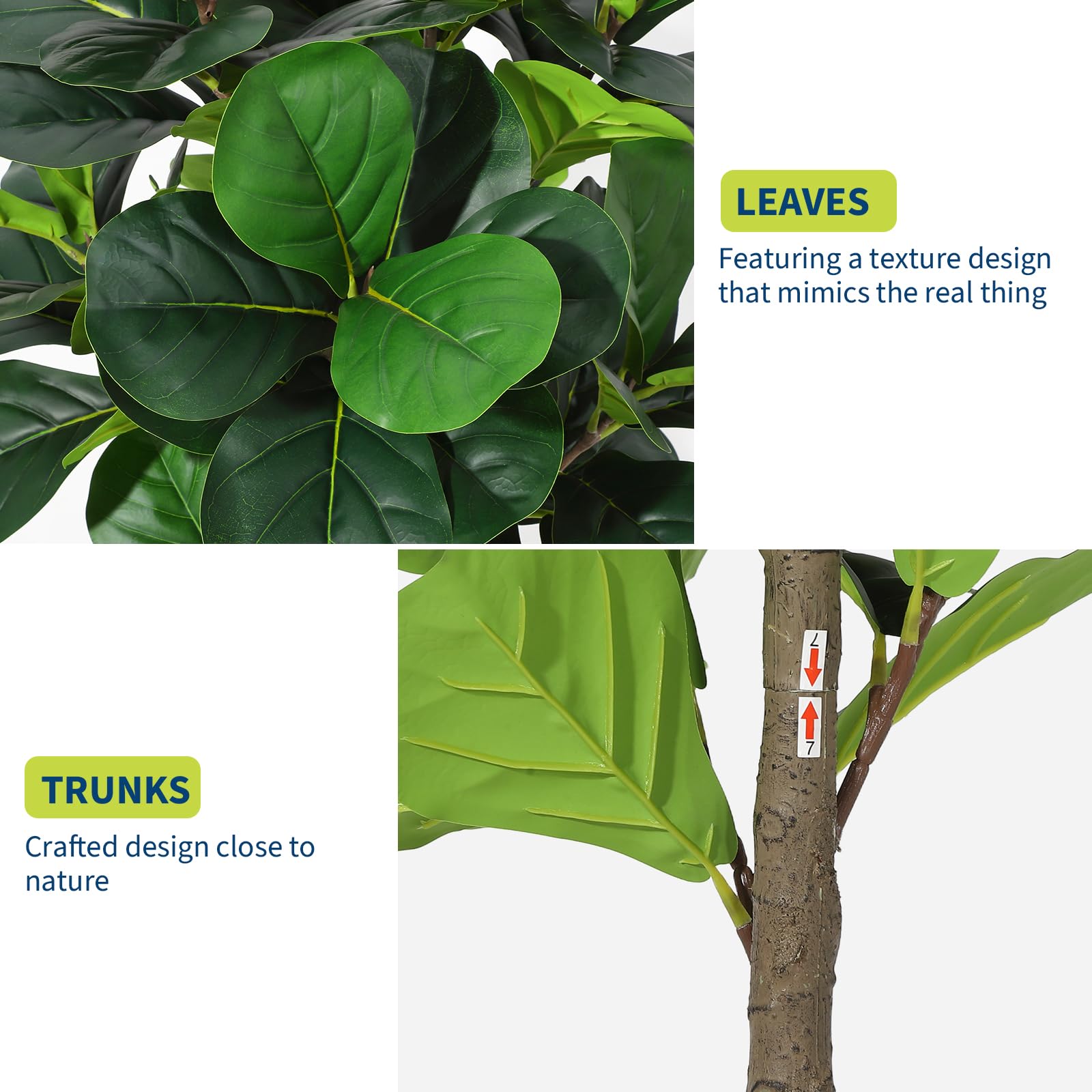 Artificial Fiddle Leaf Fig Tre - Ficus Lyrata Tree 评论和价格