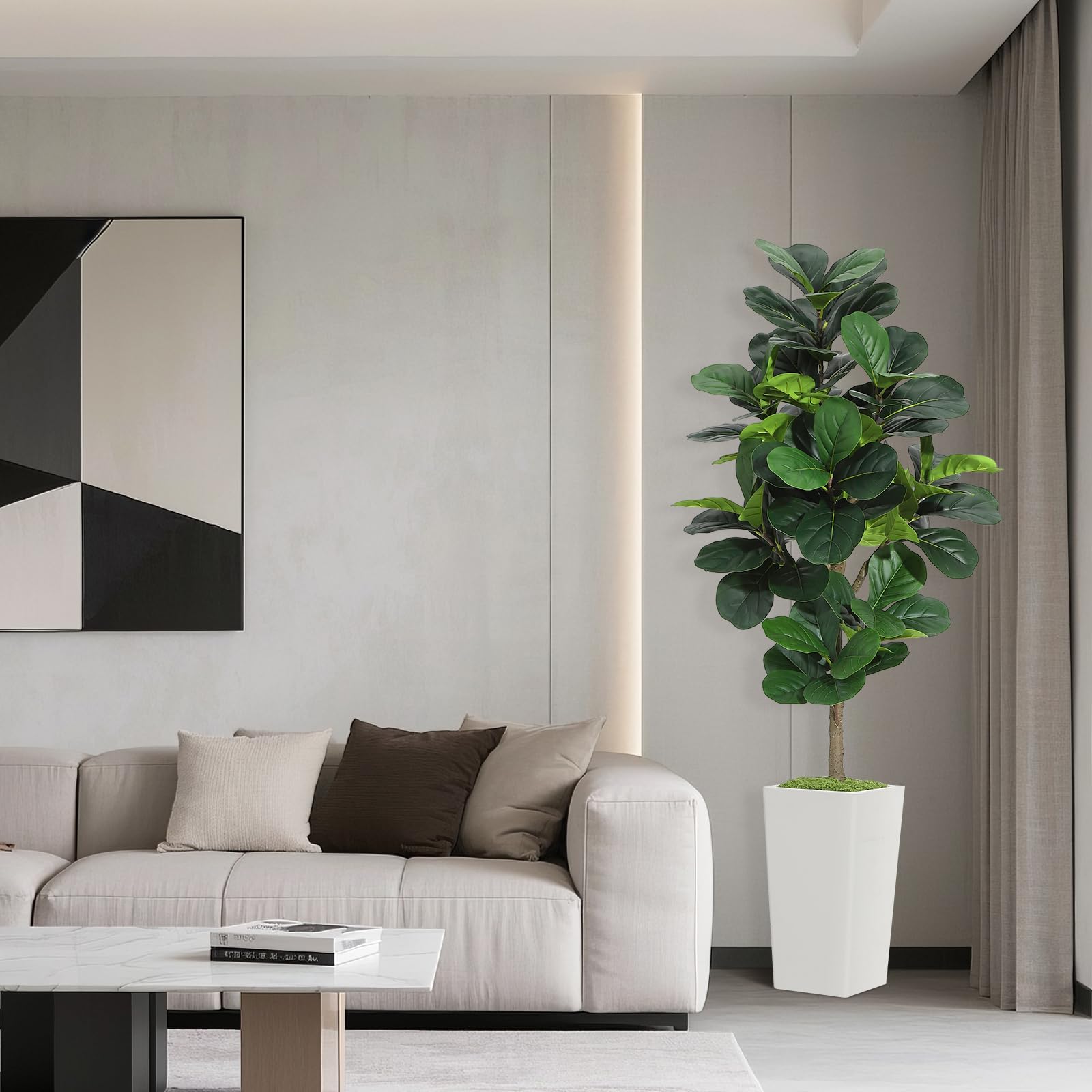 Artificial Fiddle Leaf Fig Tre - Ficus Lyrata Tree 评论和价格