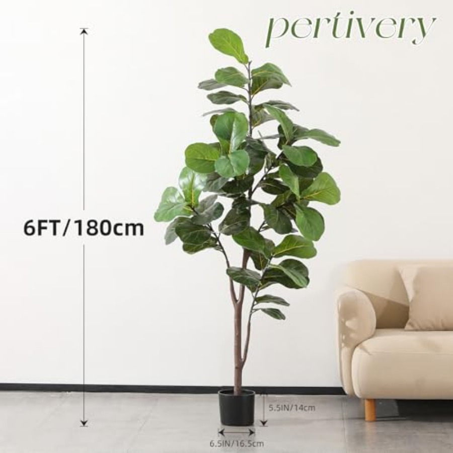 Artificial Fiddle Leaf Fig Tre - Ficus Lyrata Tree 评论和价格