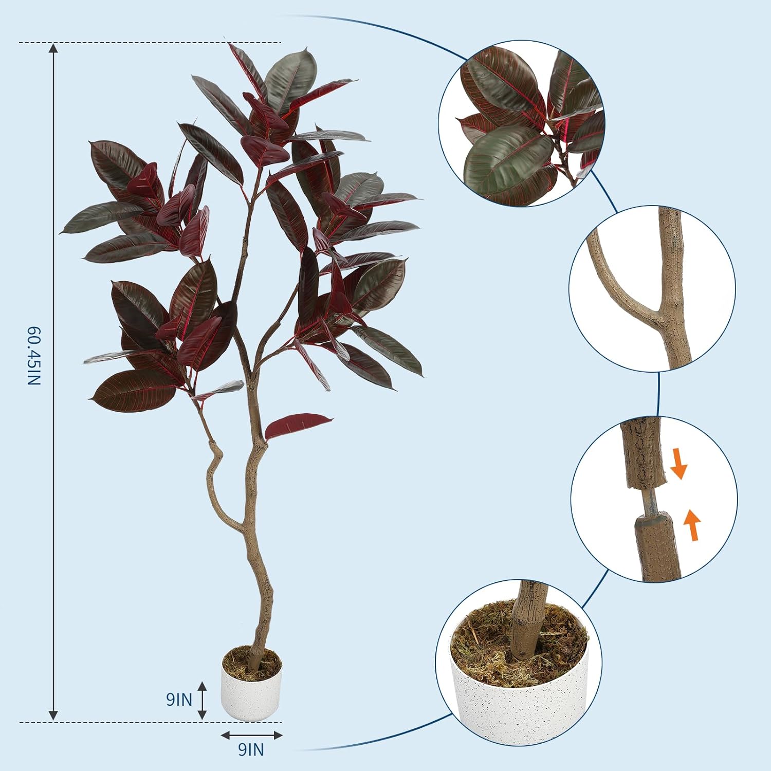 Artificial Fiddle Leaf Fig Tre - Ficus Lyrata Tree 评论和价格